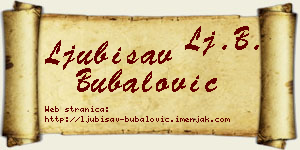 Ljubisav Bubalović vizit kartica